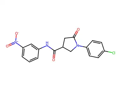 1-(4-chlorophenyl)-N-(3-nitrophenyl)-5-oxopyrrolidine-3-carboxamide structure