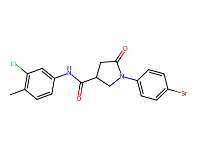 1-(4-bromophenyl)-N-(3-chloro-4-methylphenyl)-5-oxopyrrolidine-3-carboxamide structure