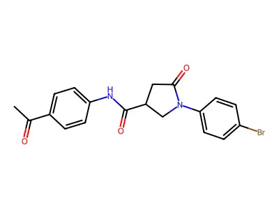 N-(4-acetylphenyl)-1-(4-bromophenyl)-5-oxopyrrolidine-3-carboxamide structure