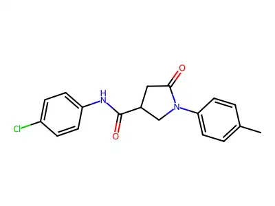 N-(4-chlorophenyl)-1-(4-methylphenyl)-5-oxopyrrolidine-3-carboxamide structure