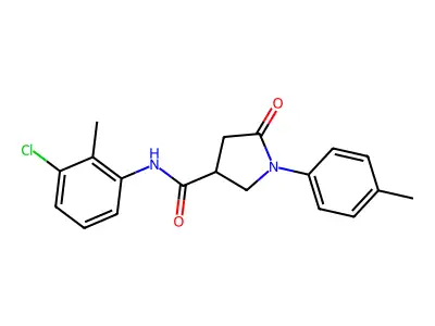 N-(3-chloro-2-methylphenyl)-1-(4-methylphenyl)-5-oxopyrrolidine-3-carboxamide structure