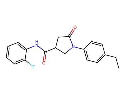 1-(4-ethylphenyl)-N-(2-fluorophenyl)-5-oxopyrrolidine-3-carboxamide structure