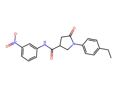 1-(4-ethylphenyl)-N-(3-nitrophenyl)-5-oxopyrrolidine-3-carboxamide structure