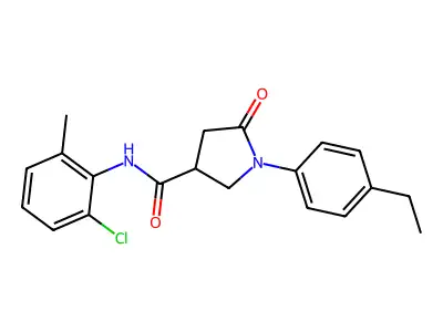 N-(2-chloro-6-methylphenyl)-1-(4-ethylphenyl)-5-oxopyrrolidine-3-carboxamide structure