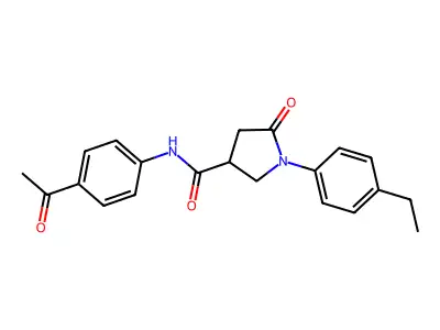 N-(4-acetylphenyl)-1-(4-ethylphenyl)-5-oxopyrrolidine-3-carboxamide structure