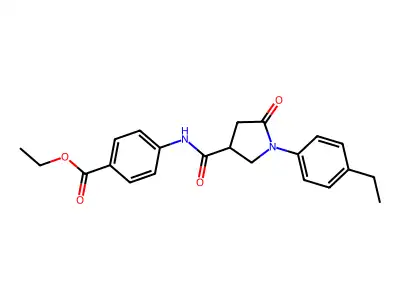 Ethyl 4-({[1-(4-ethylphenyl)-5-oxopyrrolidin-3-yl]carbonyl}amino)benzoate structure