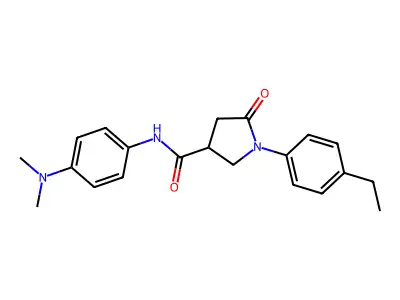 N-[4-(dimethylamino)phenyl]-1-(4-ethylphenyl)-5-oxopyrrolidine-3-carboxamide structure