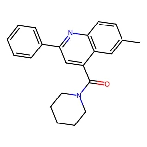6-Methyl-2-phenyl-4-(1-piperidinylcarbonyl)quinoline structure