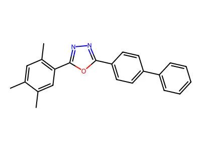 2-([1,1'-Biphenyl]-4-yl)-5-(2,4,5-trimethylphenyl)-1,3,4-oxadiazole structure
