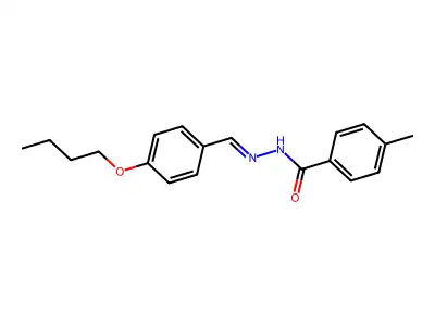 N-[(4-butoxyphenyl)methylideneamino]-4-methylbenzamide structure