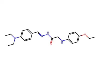 N-[[4-(diethylamino)phenyl]methylideneamino]-2-(4-ethoxyanilino)acetamide structure