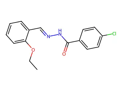4-chloro-N-[(2-ethoxyphenyl)methylideneamino]benzamide structure