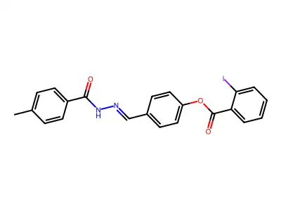 [4-[[(4-Methylbenzoyl)hydrazinylidene]methyl]phenyl] 2-iodobenzoate structure