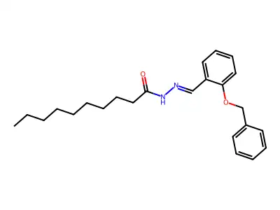 N-[(2-phenylmethoxyphenyl)methylideneamino]decanamide structure
