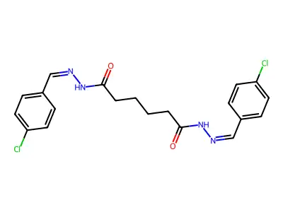 N,N'-bis[(4-chlorophenyl)methylideneamino]hexanediamide structure