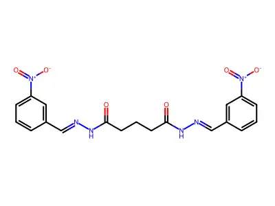 N,N'-bis[(3-nitrophenyl)methylideneamino]pentanediamide structure