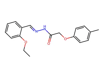 N-[(2-ethoxyphenyl)methylideneamino]-2-(4-methylphenoxy)acetamide structure