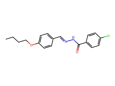 N-[(4-butoxyphenyl)methylideneamino]-4-chlorobenzamide structure