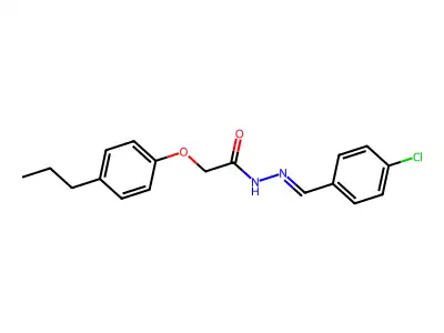 N-[(4-chlorophenyl)methylideneamino]-2-(4-propylphenoxy)acetamide structure