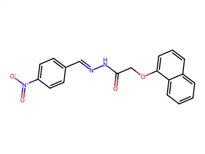 2-(1-naphthyloxy)-N-[(4-nitrophenyl)methyleneamino]acetamide structure