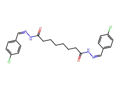 N,N'-bis[(4-chlorophenyl)methylideneamino]octanediamide structure