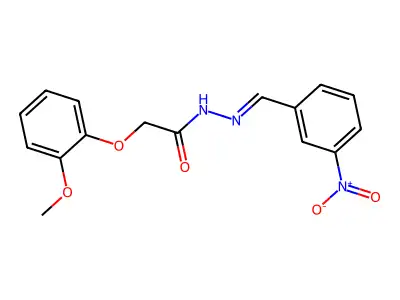 2-(2-methoxyphenoxy)-N-[(3-nitrophenyl)methylideneamino]acetamide structure