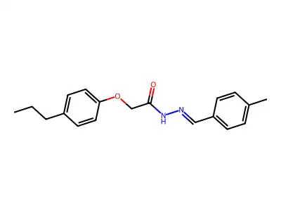 N-[(4-methylphenyl)methylideneamino]-2-(4-propylphenoxy)acetamide structure