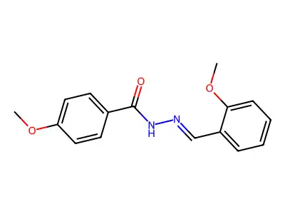 4-methoxy-N-[(2-methoxyphenyl)methylideneamino]benzamide structure