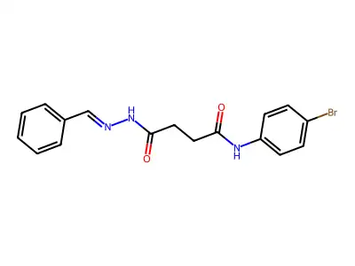 N'-(benzylideneamino)-N-(4-bromophenyl)butanediamide structure