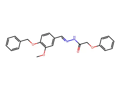 N-[(3-methoxy-4-phenylmethoxyphenyl)methylideneamino]-2-phenoxyacetamide structure