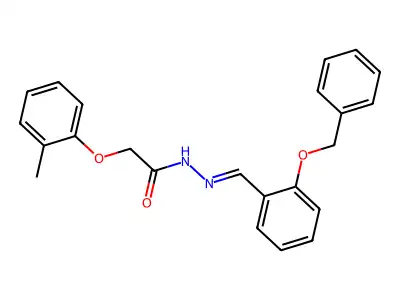 2-(2-methylphenoxy)-N-[(2-phenylmethoxyphenyl)methylideneamino]acetamide structure