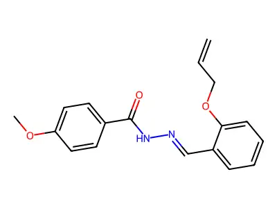 4-methoxy-N-[(2-prop-2-enoxyphenyl)methylideneamino]benzamide structure