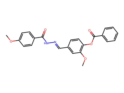 [2-Methoxy-4-[[(4-methoxybenzoyl)hydrazinylidene]methyl]phenyl] benzoate structure