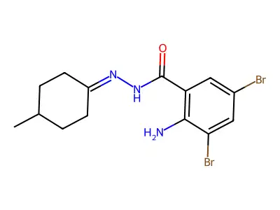 2-Amino-3,5-dibromo-N'-(4-methylcyclohexylidene)benzohydrazide structure