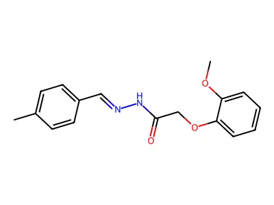 2-(2-methoxyphenoxy)-N-[(4-methylphenyl)methylideneamino]acetamide structure