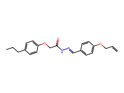 N-[(4-prop-2-enoxyphenyl)methylideneamino]-2-(4-propylphenoxy)acetamide structure