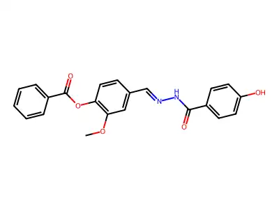 4-Hydroxybenzoic acid 2-((4-(benzoyloxy)-3-methoxyphenyl)methylene)hydrazide structure