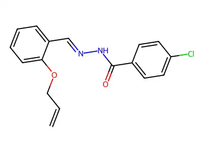 4-chloro-N-[(2-prop-2-enoxyphenyl)methylideneamino]benzamide structure