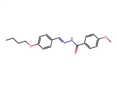 N-[(4-butoxyphenyl)methylideneamino]-4-methoxybenzamide structure