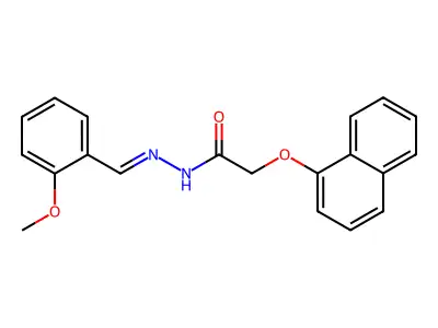 N-[(2-methoxyphenyl)methylideneamino]-2-naphthalen-1-yloxyacetamide structure