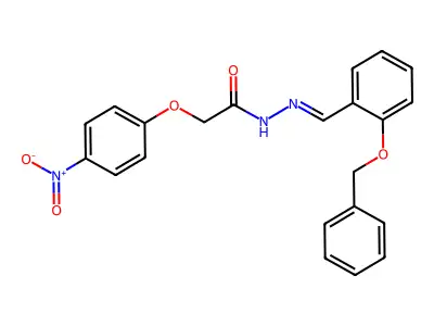 2-(4-nitrophenoxy)-N-[(2-phenylmethoxyphenyl)methylideneamino]acetamide structure