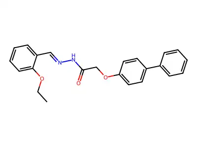 N-[(2-ethoxyphenyl)methylideneamino]-2-(4-phenylphenoxy)acetamide structure