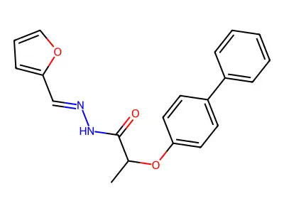 N-(furan-2-ylmethylideneamino)-2-(4-phenylphenoxy)propanamide structure