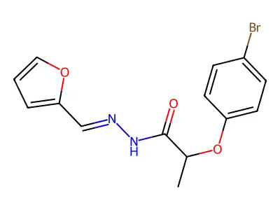 2-(4-bromophenoxy)-N-(furan-2-ylmethylideneamino)propanamide structure