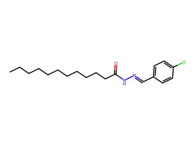 N-[(4-chlorophenyl)methylideneamino]dodecanamide structure