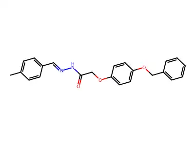 N-[(4-methylphenyl)methylideneamino]-2-(4-phenylmethoxyphenoxy)acetamide structure