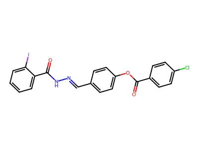 [4-[[(2-Iodobenzoyl)hydrazinylidene]methyl]phenyl] 4-chlorobenzoate structure