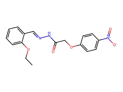 N-[(2-ethoxyphenyl)methylideneamino]-2-(4-nitrophenoxy)acetamide structure