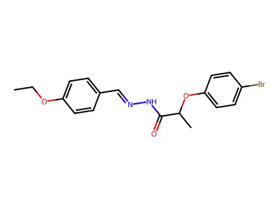 2-(4-bromophenoxy)-N-[(4-ethoxyphenyl)methylideneamino]propanamide structure