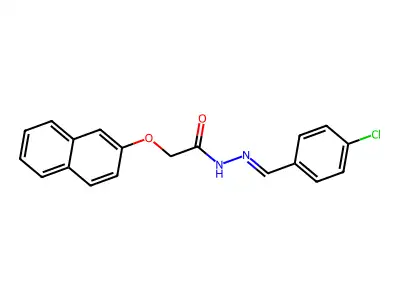 N-[(4-chlorophenyl)methylideneamino]-2-naphthalen-2-yloxyacetamide structure